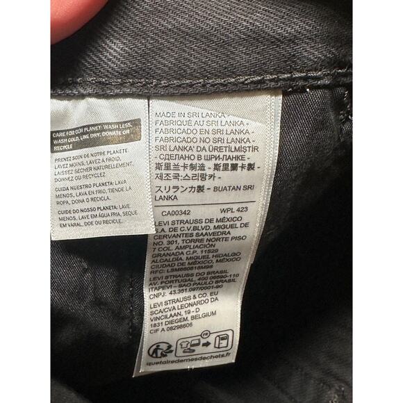 Levi's '94 Baggy Wide Leg Mid-Rise Jeans Black Faded Wash 25 x 31 Women's - Picture 7 of 10